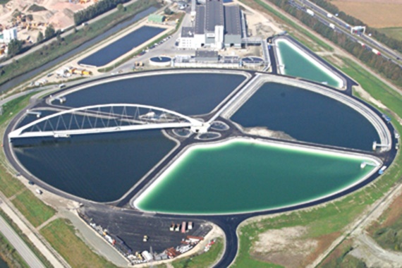 Air view of the sludge treatment plant