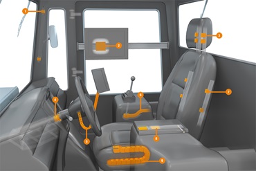 Tractor driver cabin with igus products