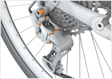 iglidur plain bearing in derailleur