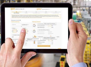 igus online tools on the tablet