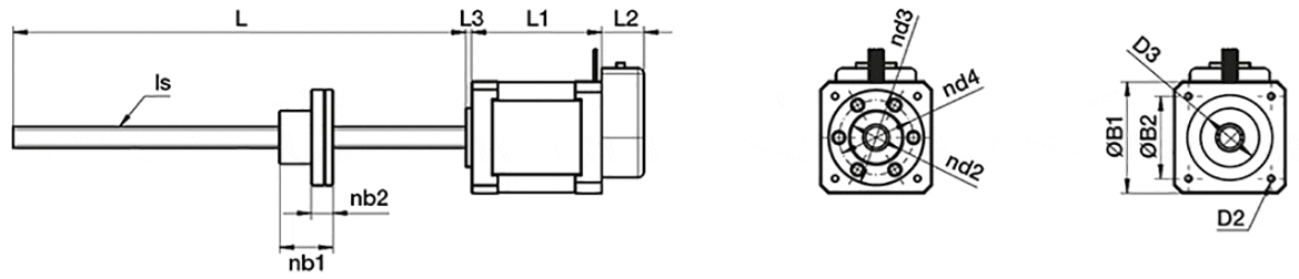 drylin® Linear actuator drawing